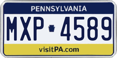 PA license plate MXP4589