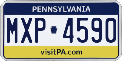 PA license plate MXP4590