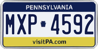 PA license plate MXP4592