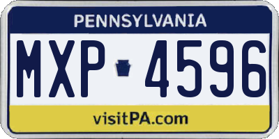 PA license plate MXP4596