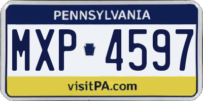 PA license plate MXP4597