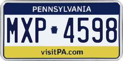 PA license plate MXP4598