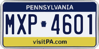 PA license plate MXP4601