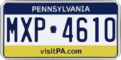PA license plate MXP4610