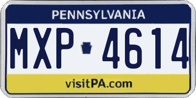 PA license plate MXP4614