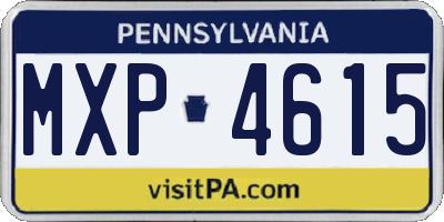 PA license plate MXP4615