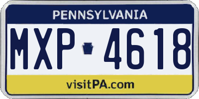 PA license plate MXP4618