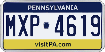PA license plate MXP4619