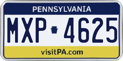 PA license plate MXP4625