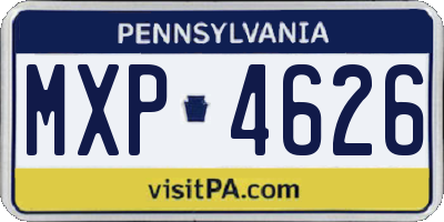 PA license plate MXP4626