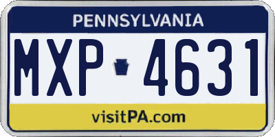 PA license plate MXP4631