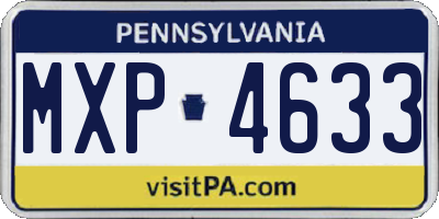 PA license plate MXP4633