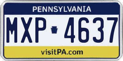 PA license plate MXP4637