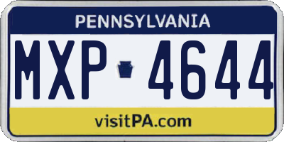 PA license plate MXP4644
