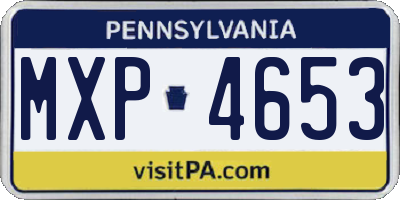PA license plate MXP4653