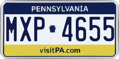 PA license plate MXP4655