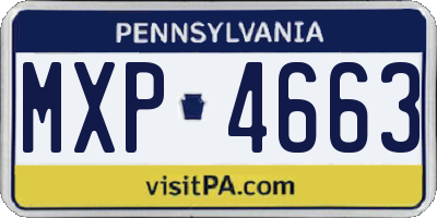 PA license plate MXP4663