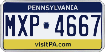 PA license plate MXP4667