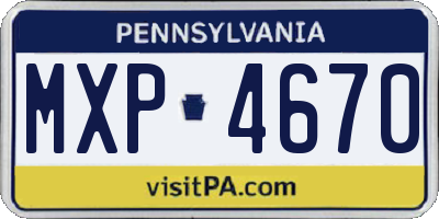 PA license plate MXP4670