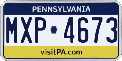 PA license plate MXP4673