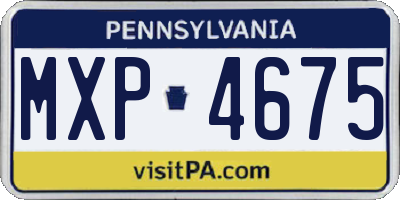 PA license plate MXP4675