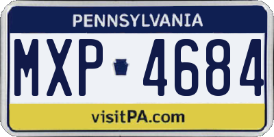 PA license plate MXP4684