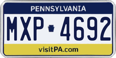 PA license plate MXP4692