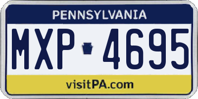PA license plate MXP4695