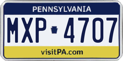 PA license plate MXP4707
