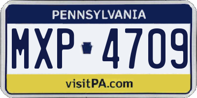 PA license plate MXP4709