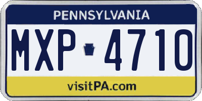 PA license plate MXP4710