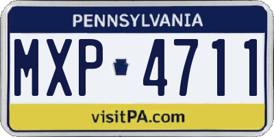 PA license plate MXP4711