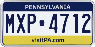 PA license plate MXP4712