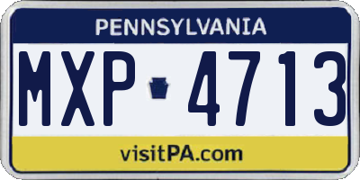 PA license plate MXP4713