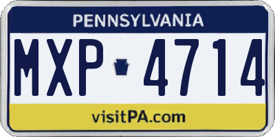PA license plate MXP4714