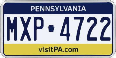 PA license plate MXP4722