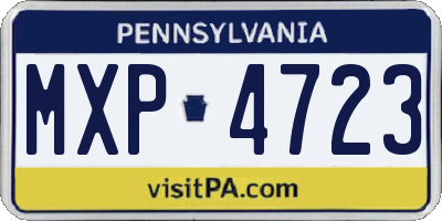 PA license plate MXP4723