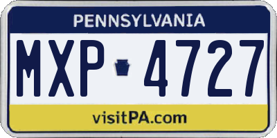 PA license plate MXP4727