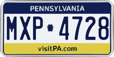 PA license plate MXP4728