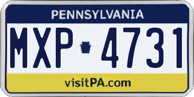 PA license plate MXP4731