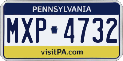 PA license plate MXP4732
