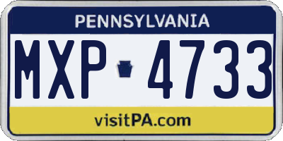 PA license plate MXP4733