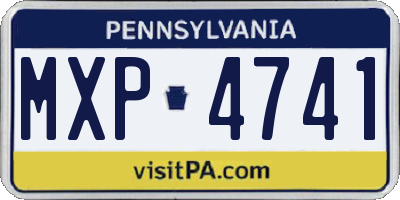 PA license plate MXP4741