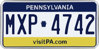 PA license plate MXP4742