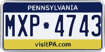 PA license plate MXP4743