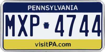 PA license plate MXP4744