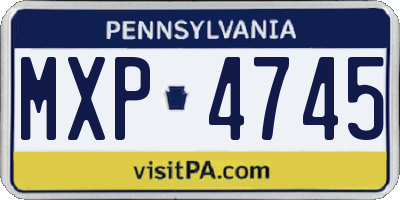PA license plate MXP4745
