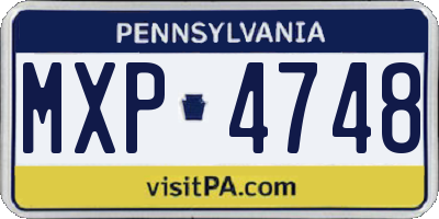 PA license plate MXP4748