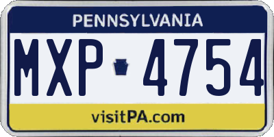 PA license plate MXP4754