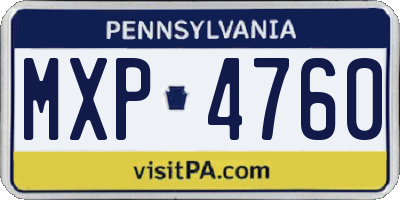 PA license plate MXP4760